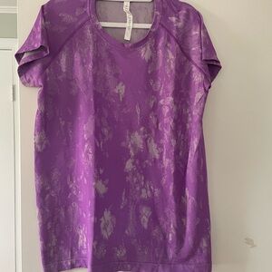 lululemon athletica Purple and White Short Sleeve Tee